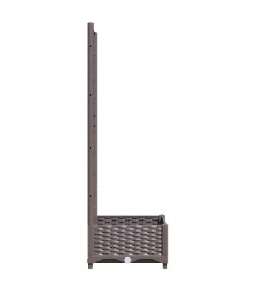vidaXL Garden Planter with Trellis Brown 40x40x121.5 cm PP