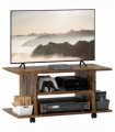 HOMCOM Modern TV Cabinet Stand Storage Shelves Table Mobile Rustic Brown