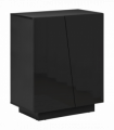 High Gloss Storage Cabinet Black 70W x 40D x 88Hcm Modern Design Three Shelves