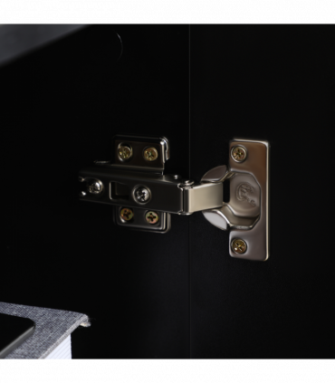 High Gloss Storage Cabinet Black 70W x 40D x 88Hcm Modern Design Three Shelves