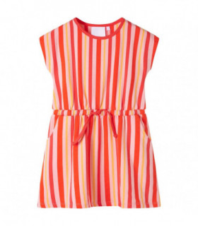 Kids' Dress with Drawstring Pink and Red 104