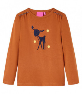 Kids' T-shirt with Long Sleeves Cognac 140