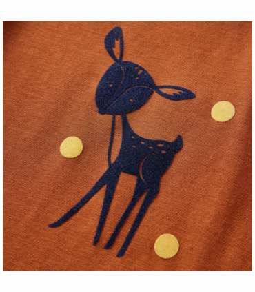 Kids' T-shirt with Long Sleeves Cognac 140