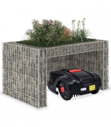 Lawn Mower Garage with Raised Bed 110x80x60 cm Steel Wire