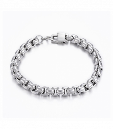 Mens Silver Box Chain Bracelet