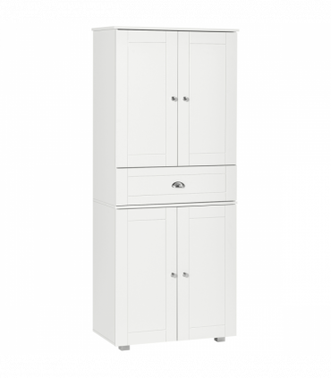 Modern Kitchen Pantry Cupboard w/ Drawer and Shelves, 76.2x40x184cm