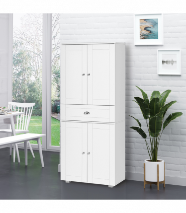 Modern Kitchen Pantry Cupboard w/ Drawer and Shelves, 76.2x40x184cm