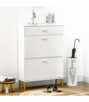 Modern Shoe Cupboard for Hallway w/ Flip Drawers 12 Pair Shoe Storage Organizer