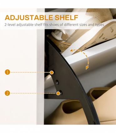 Modern Shoe Cupboard for Hallway w/ Flip Drawers 12 Pair Shoe Storage Organizer