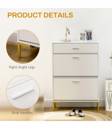 Modern Shoe Cupboard for Hallway w/ Flip Drawers 12 Pair Shoe Storage Organizer