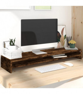 Monitor Stand Smoked Oak 100x24x13 cm Engineered Wood