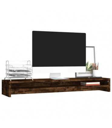 Monitor Stand Smoked Oak 100x24x13 cm Engineered Wood