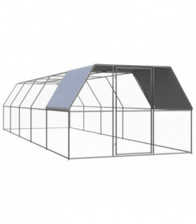 Outdoor Chicken Cage 3x10x2 m Galvanised Steel