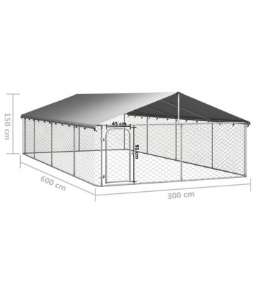 Outdoor Dog Kennel with Roof 600x300x150 cm