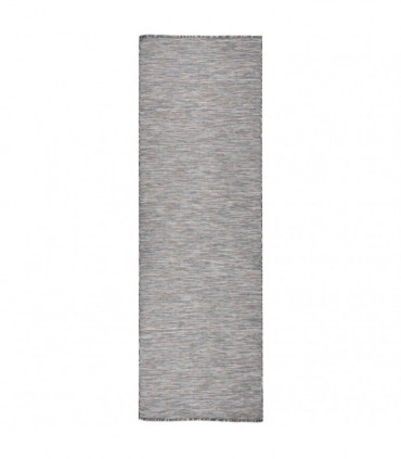 Outdoor Flatweave Rug 80x250 cm Brown and Black