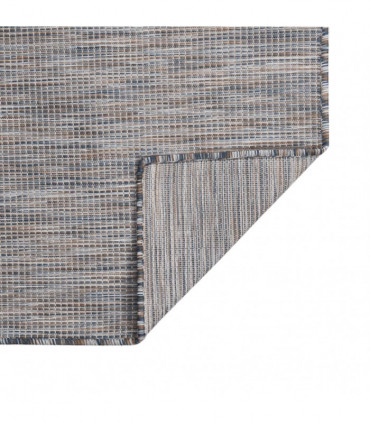 Outdoor Flatweave Rug 80x250 cm Brown and Black