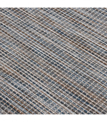 Outdoor Flatweave Rug 80x250 cm Brown and Black