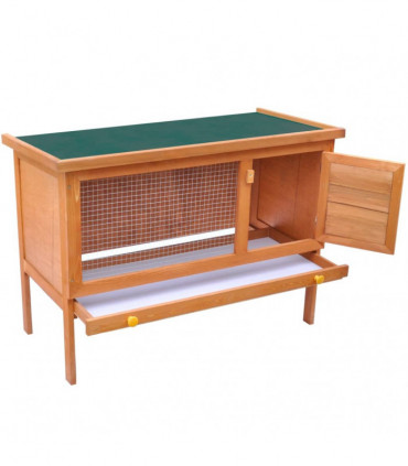 Outdoor Rabbit Hutch Small Animal House Pet Cage 1 Layer Wood