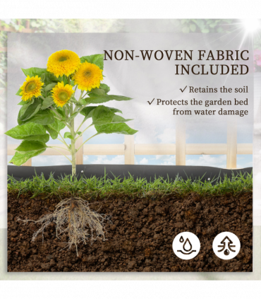 Outsunny 3 Tier Wooden Garden Planters with Trellis for Vine Climbing Plants