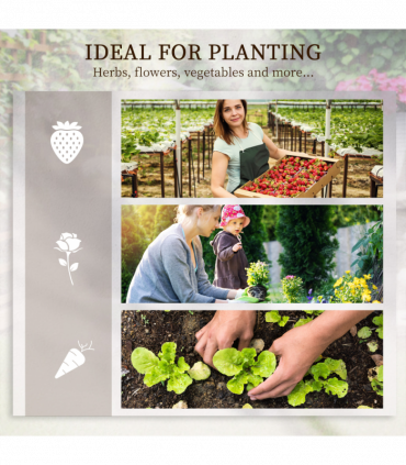 Outsunny 3 Tier Wooden Garden Planters with Trellis for Vine Climbing Plants