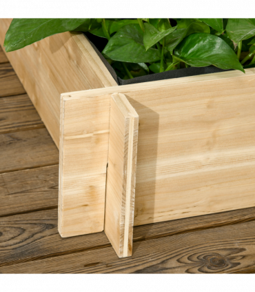 Outsunny 3 Tier Wooden Garden Planters with Trellis for Vine Climbing Plants