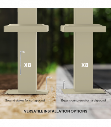 Outsunny 3 x 3(m) Garden Pergola with Retractable Roof, UPF30+, Khaki