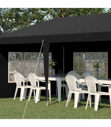 Outsunny 3 x 6m Heavy Duty Gazebo Marquee Party Tent with Storage Bag Black