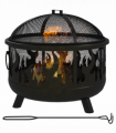Outsunny 61.5cm 2-In-1 Outdoor Fire Pit & Firewood BBQ Garden Cooker Heater