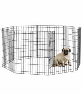 PawHut 8 Panel DIY Dog Pen with Door for Indoor/Outdoor Use, 76cm High