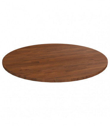 Round Table Top Dark Brown Ø90x1.5 cm Treated Solid Wood Oak