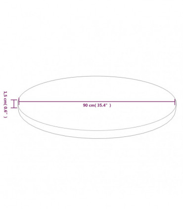 Round Table Top Dark Brown Ø90x1.5 cm Treated Solid Wood Oak