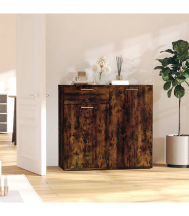 Sideboard Smoked Oak 80x36x75 cm Engineered Wood