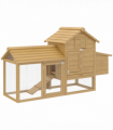 Small Chicken Coop Hen Cage Nesting Box Outdoor Run Wood Color 150.5 x 54 x 87cm