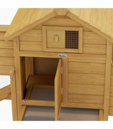 Small Chicken Coop Hen Cage Nesting Box Outdoor Run Wood Color 150.5 x 54 x 87cm