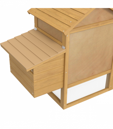 Small Chicken Coop Hen Cage Nesting Box Outdoor Run Wood Color 150.5 x 54 x 87cm