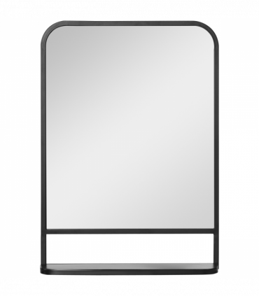 Square Wall Mirror with Shelf, 70x50 cm Modern Mirrors for Living Room, Bedroom