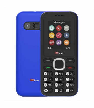 TTfone TT150 Blue Dual SIM Mobile with USB Cable, Giff Gaff Pay As You Go