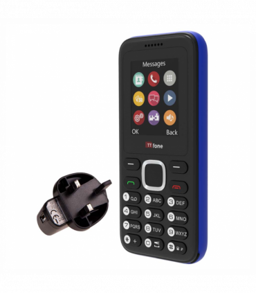 TTfone TT150 Blue Dual SIM with Mains Charger, O2 Pay As You Go