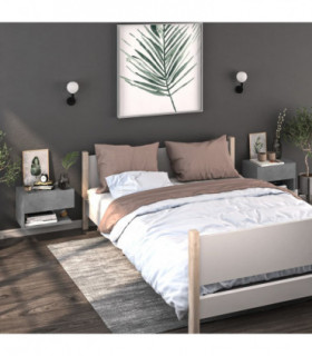 Wall-mounted Bedside Cabinets 2 pcs Concrete Grey
