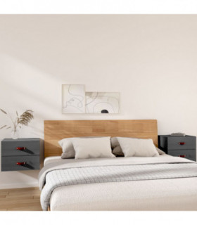 Wall-mounted Bedside Cabinets 2 pcs Grey 50x36x40 cm