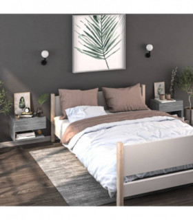 Wall-mounted Bedside Cabinets 2 pcs Grey Sonoma