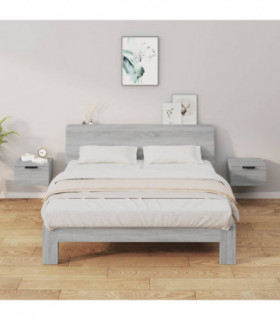 Wall-mounted Bedside Cabinets 2 pcs Grey Sonoma 34x30x20 cm