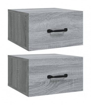 Wall-mounted Bedside Cabinets 2 pcs Grey Sonoma 35x35x20 cm