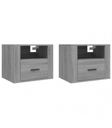 Wall-mounted Bedside Cabinets 2 pcs Grey Sonoma 50x36x40 cm
