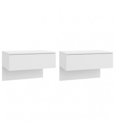Wall-mounted Bedside Cabinets 2 pcs High Gloss White