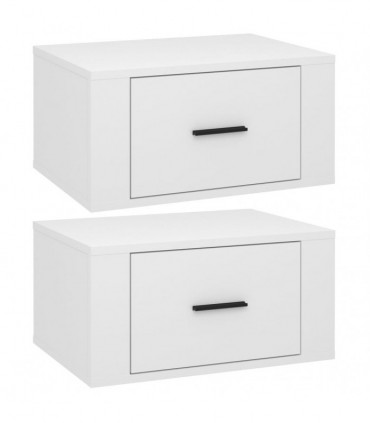 Wall-mounted Bedside Cabinets 2 pcs High Gloss White 50x36x25cm