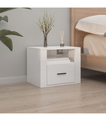 Wall-mounted Bedside Cabinets 2 pcs High Gloss White 50x36x40cm