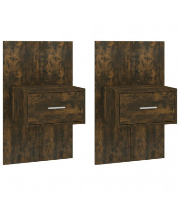 Wall-mounted Bedside Cabinets 2 pcs Smoked Oak