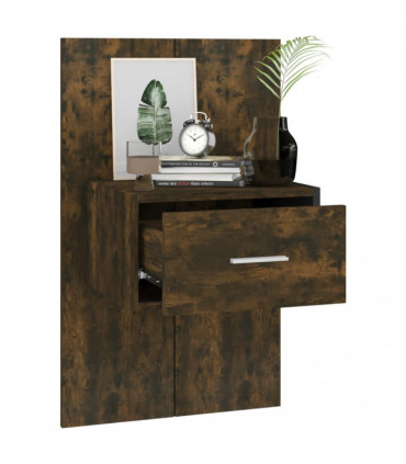 Wall-mounted Bedside Cabinets 2 pcs Smoked Oak