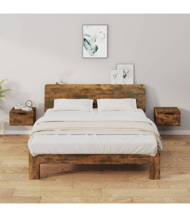 Wall-mounted Bedside Cabinets 2 pcs Smoked Oak 34x30x20 cm